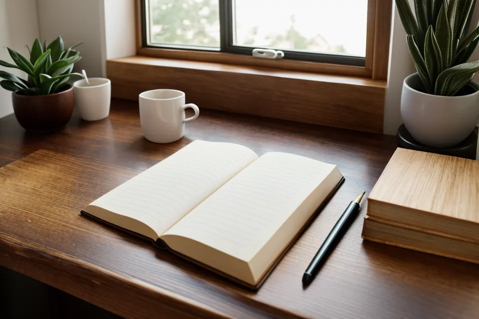 Manos de una maestra con tiza sobre un cuaderno donde anota apuntes para el control del estrés